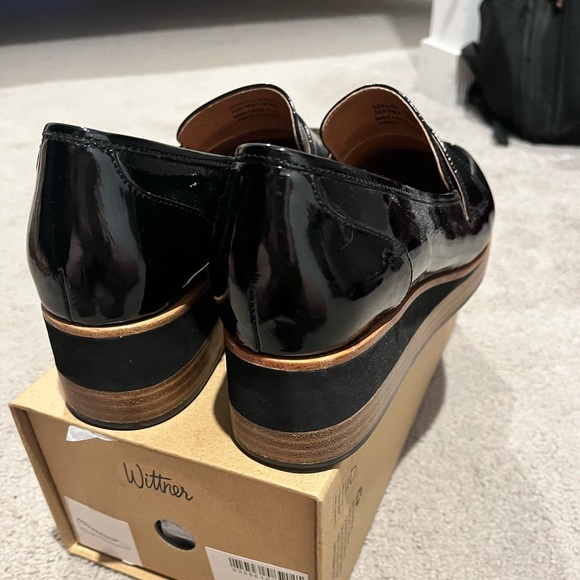 Zazou Boston Black Leather Wedged Loafer size 40/9 - Picture 3 of 4